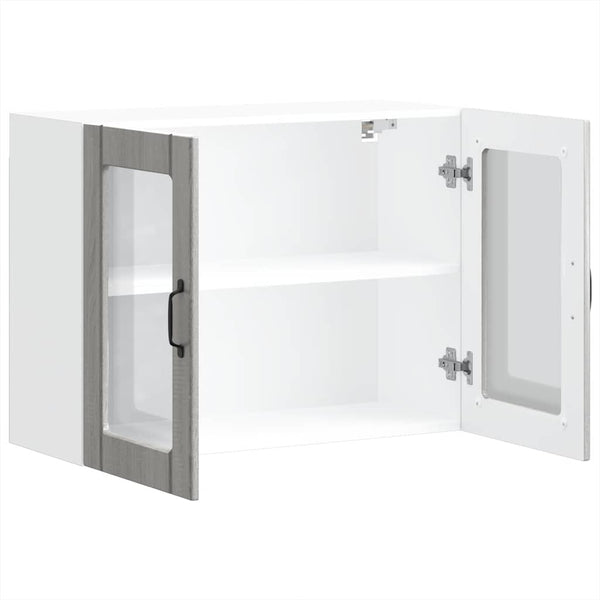 Grauer Küchenwandschrank mit Glastüren Lucca Armie (Sonoma)