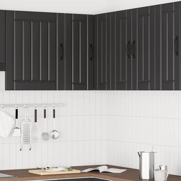Schwarzer Kücheneckschrank Lucca Armie (Holz)