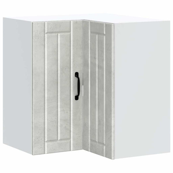 Grauer Kücheneckschrank Lucca Armie (Beton, Holzoptik)