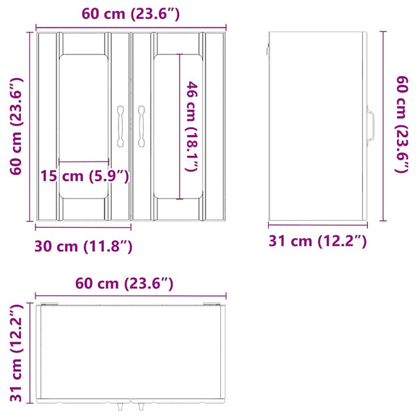 Armie Küchenhängeschrank (mit Glastür Lucca) Betongrau