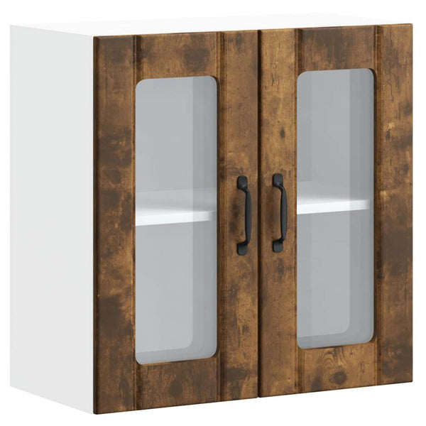 Küchen-Hängeschrank Armie (mit Glastür Lucca) Rauchereiche