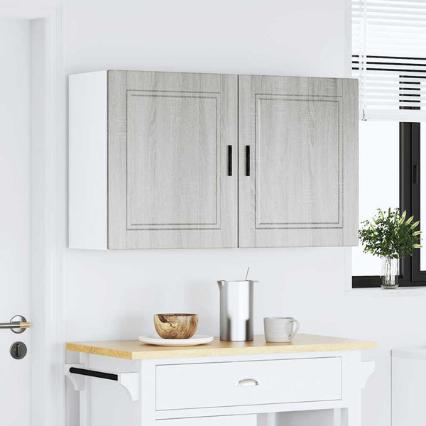 Graue Küchenoberschränke Cristofie (2 Stück Porto Sonoma Holzdesign)
