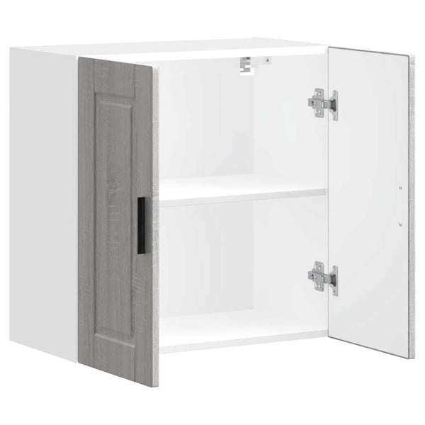 Porto Cristofie grauer Küchenwandschrank (aus Holz gefertigt)