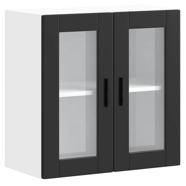 Cristofie Oberschrank Schwarz (mit Glastür Porto)