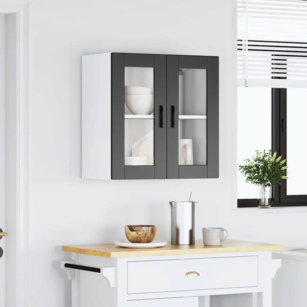 Cristofie Oberschrank Schwarz (mit Glastür Porto)