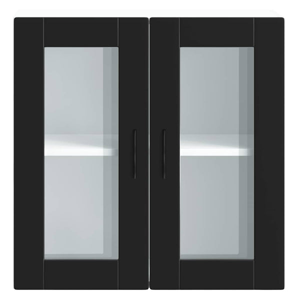 Cristofie Oberschrank Schwarz (mit Glastür Porto)
