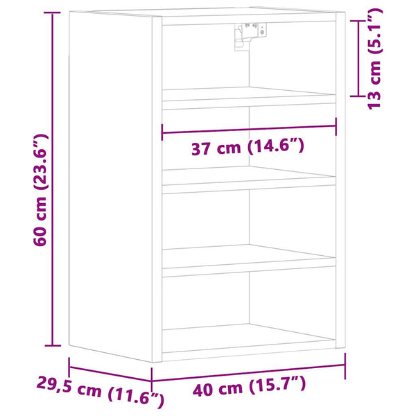 Weißer Wandschrank Pompilas 40x29,5x60cm (Spanplatte)