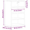 Grauer Hängeschrank Pompilas 40x29,5x60cm (Holz)