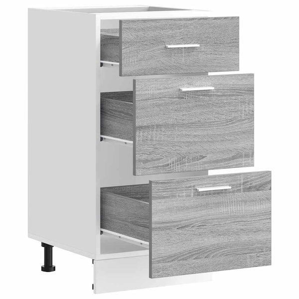 Grauer Unterschrank Pompilas 40x46x81,5cm (Holzwerkstoff)