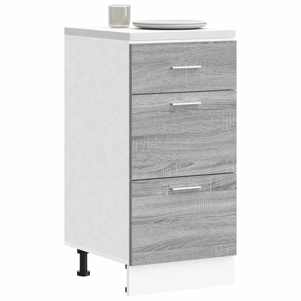 Grauer Unterschrank Pompilas 40x46x81,5cm (Holzwerkstoff)