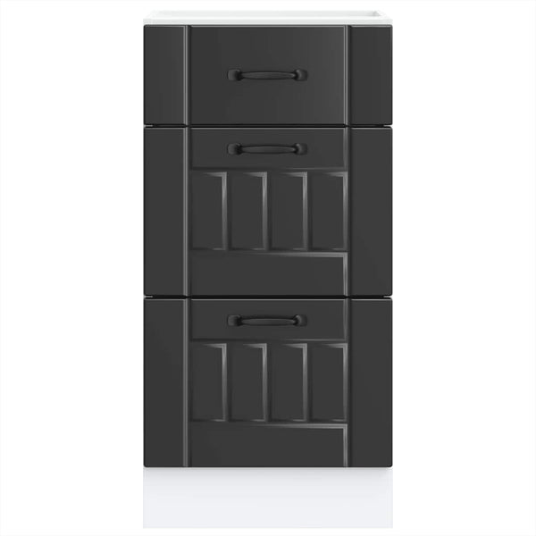 Unterschrank Lucca Armie in Schwarz (Holzoptik)