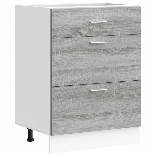 Grauer Küchenunterschrank Pompilas (Holzdekor Sonoma)