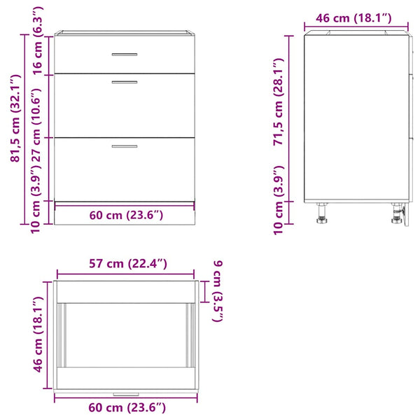 Küchenunterschrank Pompilas (Altholzdesign)