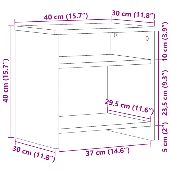Nachttisch Danil aus Altholz 40x30x40cm (Spanplatte)