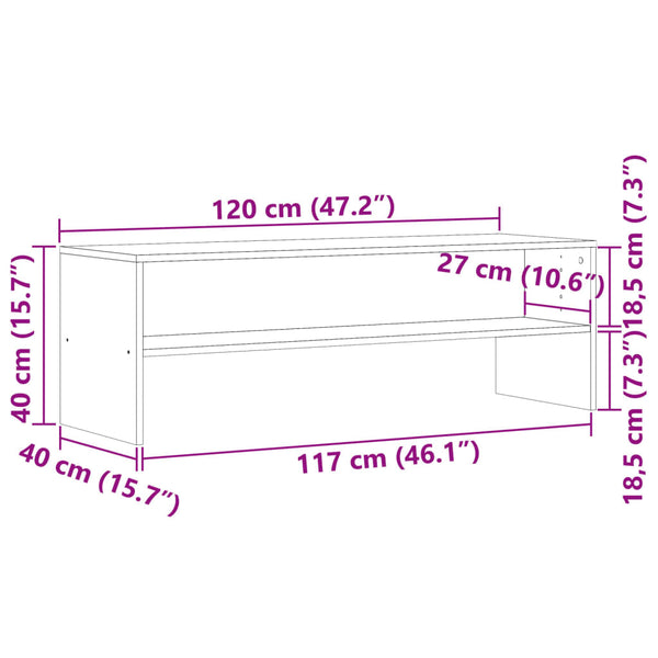 TV-Lowboard Artesaani Eiche Kenny 120x40x40cm (Holz)