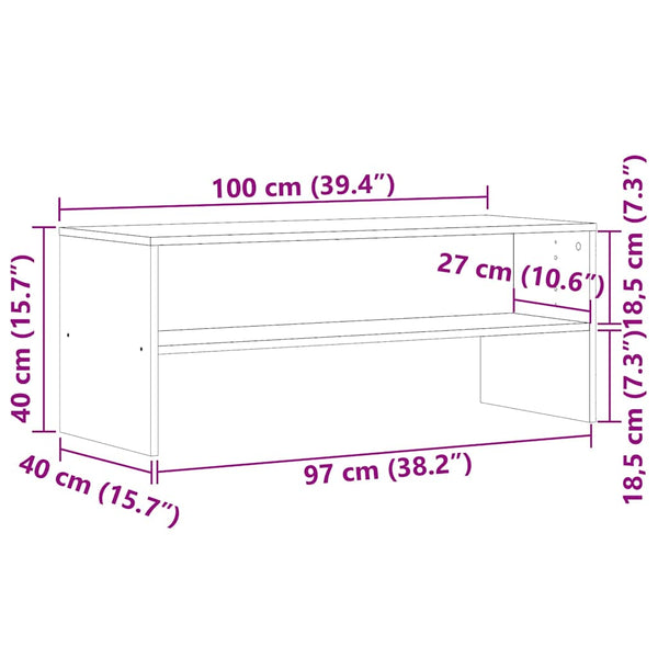 TV-Lowboard Elizian aus Altholz 100x40x40cm (Spanplatte)