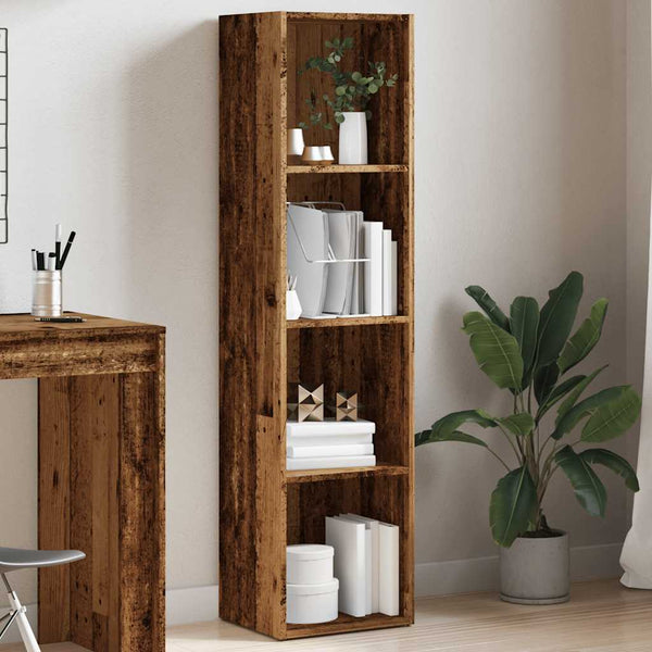 Vanha puu kirjakaappi Anasztaszia 36x30x143cm (engineered wood)