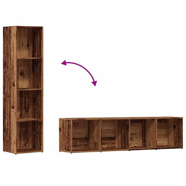 Vanha puu kirjakaappi Anasztaszia 36x30x143cm (engineered wood)