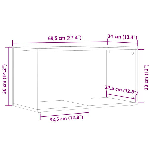 Alte LP-Aufbewahrungsbox aus Holz Milii 69,5x34x36cm (designtes Holz)