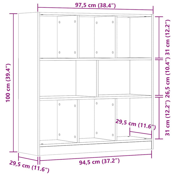 Altes Holz Bücherregal Simbrioara 97,5x29,5x100cm (Spanplatte)