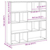 Handwerker-Bücherregal/-Raumteiler aus Eiche Provian 105x24x102cm