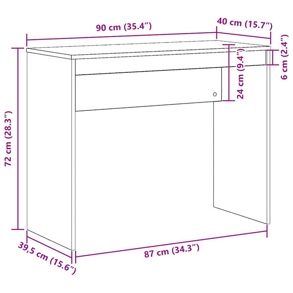 Alter Holzschreibtisch Nelli 90x40x72cm (Holz)