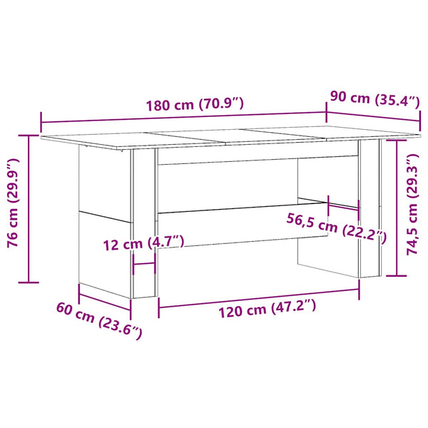 Esstisch Metha aus Altholz 180x90x76cm (Spanplatte)