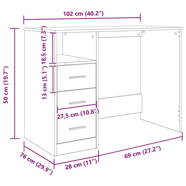 Alter Holzschreibtisch Anaion 102x76x50cm (Holz)