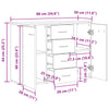 Alte Holzkommode Aracsia 88x30x64cm (aus Holz)