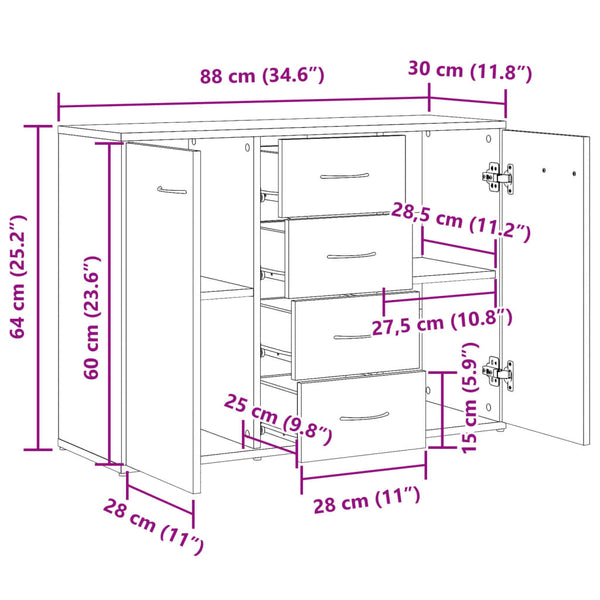 Alte Holzkommode Aracsia 88x30x64cm (aus Holz)