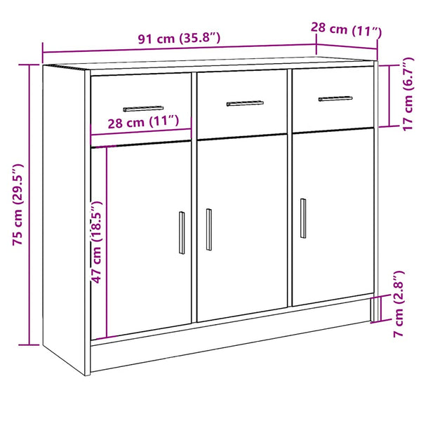 Alte Holzkommode Stevca 91x28x75cm (Holz)