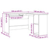 Kunsthandwerker Eiche Eckschreibtisch Sictimiu 120x140x75cm (Holz)