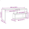 Alter Holztisch Helviga 200,5x50x76cm (konstruiertes Holz)