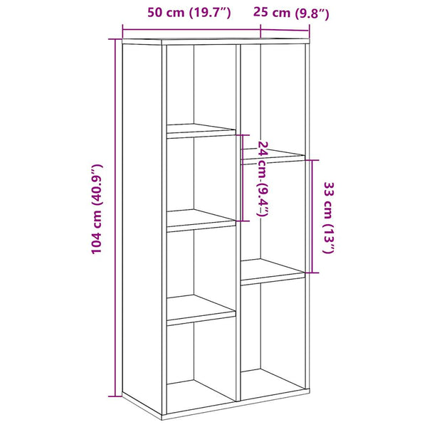 Alter Holz-Bücherregal Hartwig 50x25x104cm