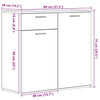 Handwerker Eiche Sideboard Bayko 80x36x75cm (Spanplatte)