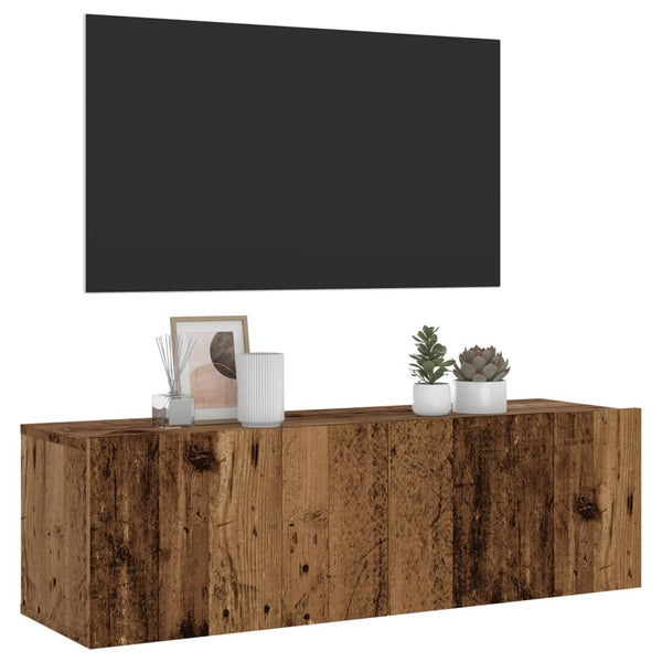 TV-Wandschrank Jayde aus Altholz 100x30x30cm (Holz)