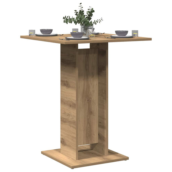 Handgemachter Eichen-Bistrotisch Panahi 60x60x75cm (Spanplatte)