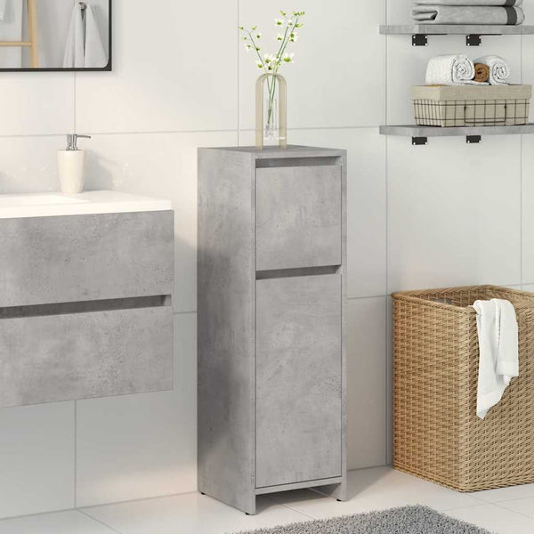 Betongrauer Badschrank Ciang 30x30x95cm (Spanplatte)