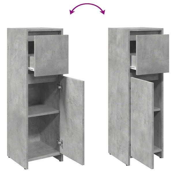 Betongrauer Badschrank Ciang 30x30x95cm (Spanplatte)