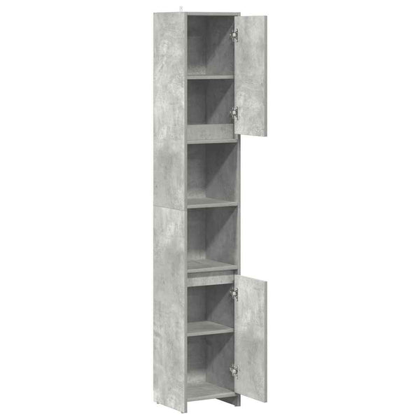 Badezimmerschrank Oprea 30x30x183,5cm in Betongrau (Spanplatte)