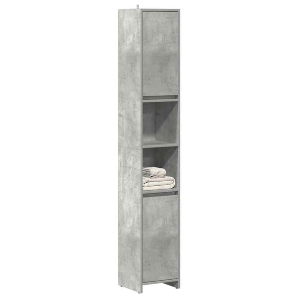 Badezimmerschrank Oprea 30x30x183,5cm in Betongrau (Spanplatte)