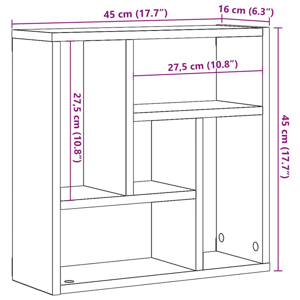 Wandregal Gricore 45x16x45cm (Altholz, Holz)