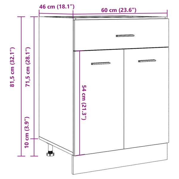 Vanha puu alalipastokaappi Pompilas 60x46x81,5cm (lastulevy)