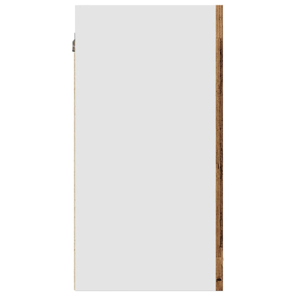 Vanha puu seinäkaappi lasilla Pompilas 40x31x60cm (lastulevy)