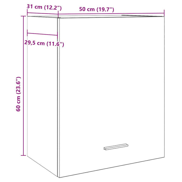 Wandschrank Pompilas 50x31x60 cm (Spanplatte) in Betongrau