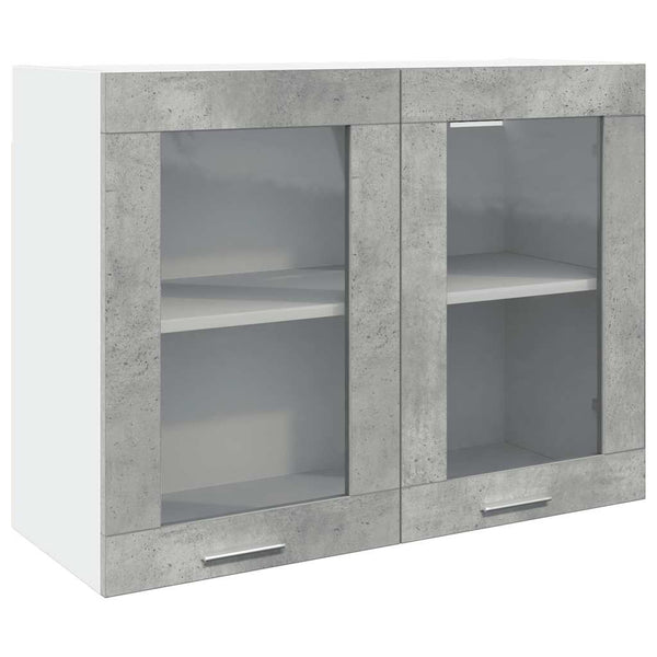 Harmaa riippuva lasikaappi Pompilas 80x31x60cm (betoni)