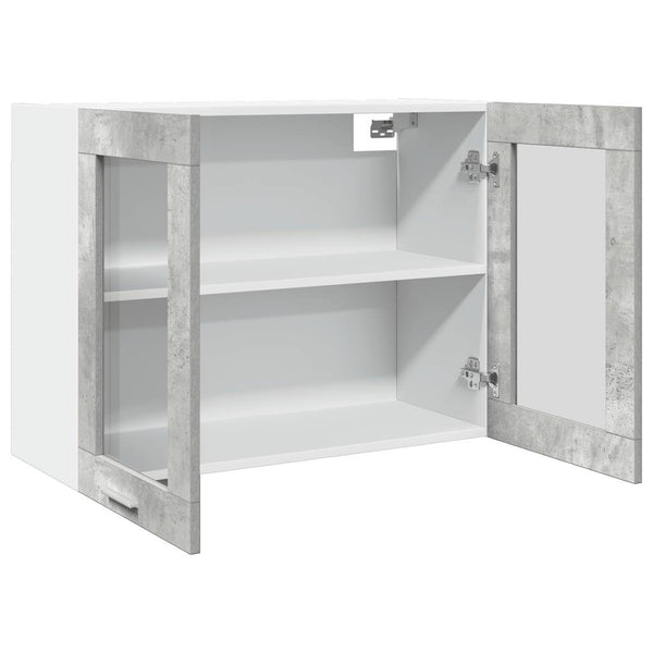 Harmaa riippuva lasikaappi Pompilas 80x31x60cm (betoni)