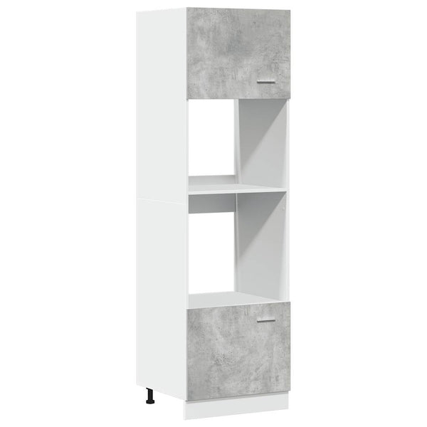 Mikrowellenunterschrank Pompilas in Betongrau, 60x57x207 cm (Spanplatte)
