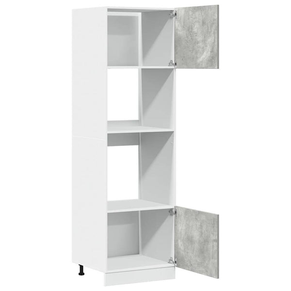 Mikrowellenunterschrank Pompilas in Betongrau, 60x57x207 cm (Spanplatte)