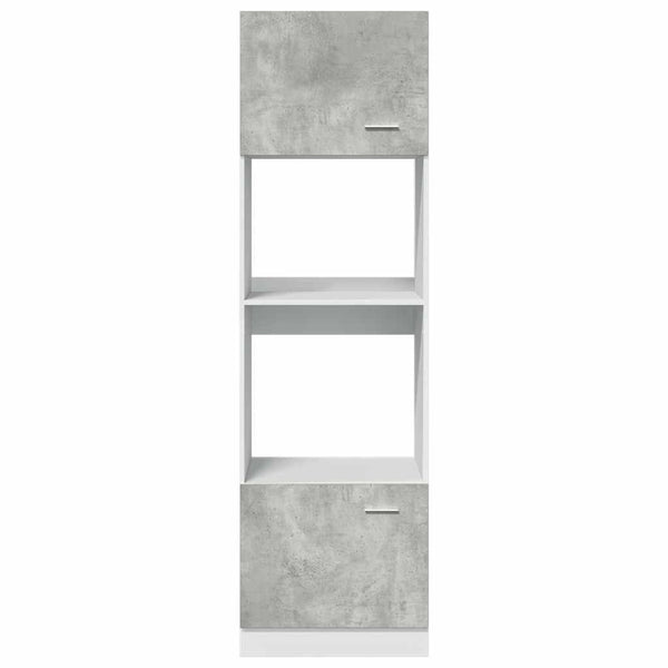 Mikrowellenunterschrank Pompilas in Betongrau, 60x57x207 cm (Spanplatte)
